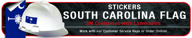 South Carolina State Flag Sticker | CustomHardHats.com